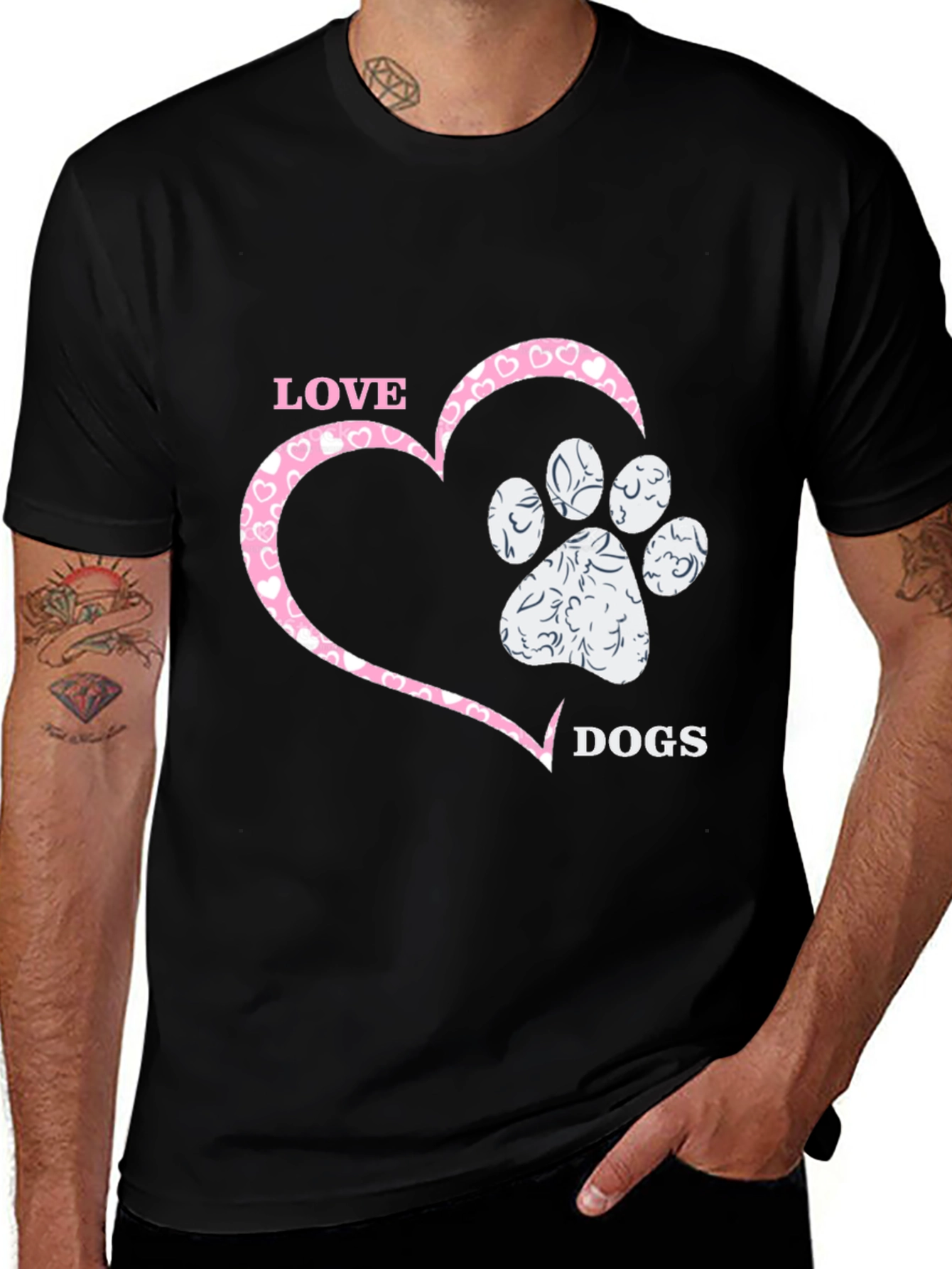 Love Dogs T-Shirt - Heart & Paw Print