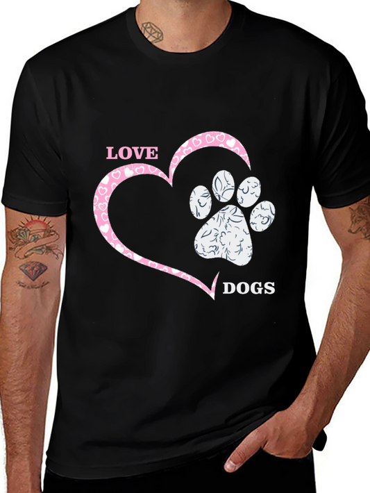 Love Dogs T-Shirt - Heart & Paw Print