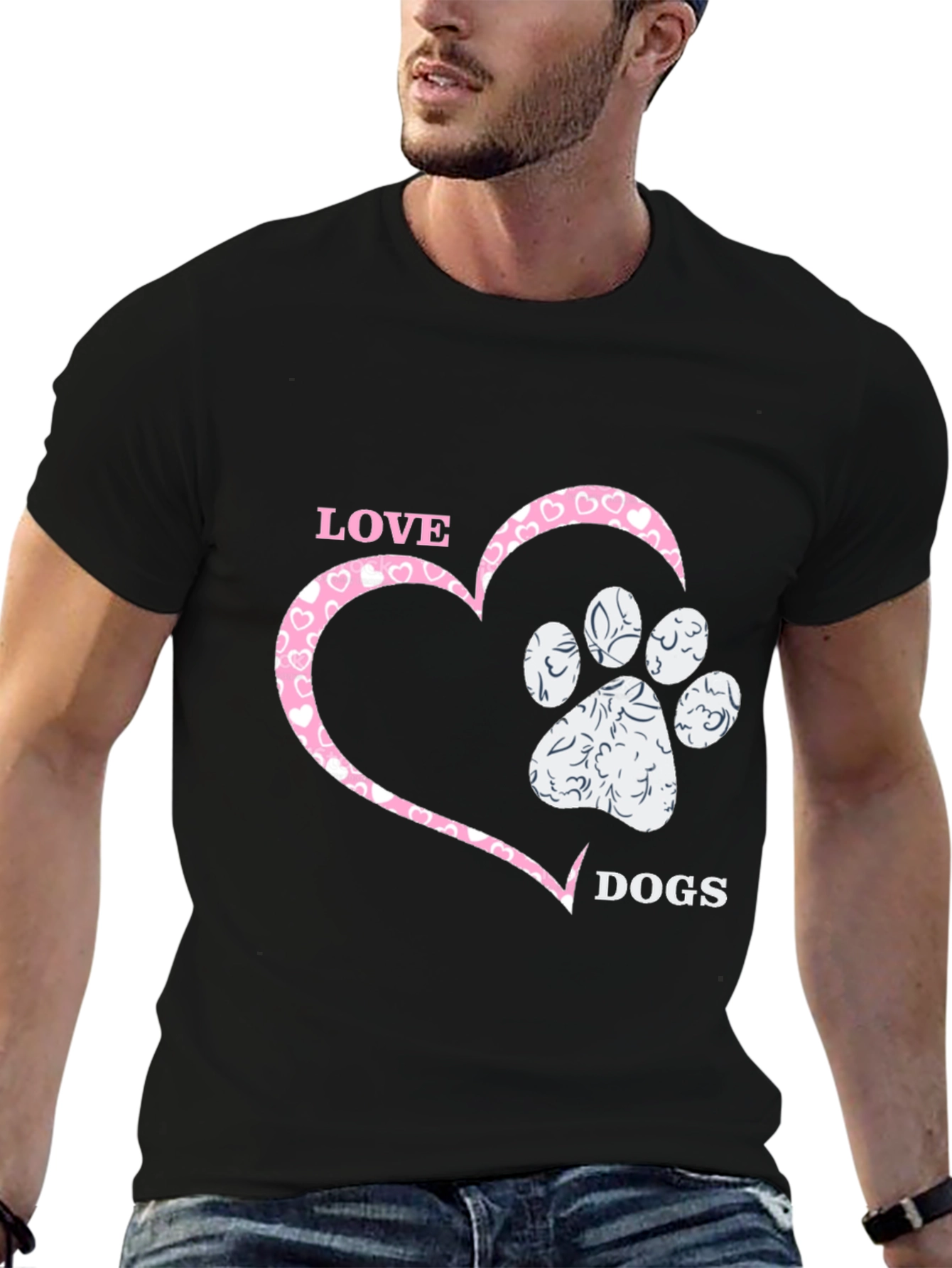 Love Dogs T-Shirt - Heart & Paw Print