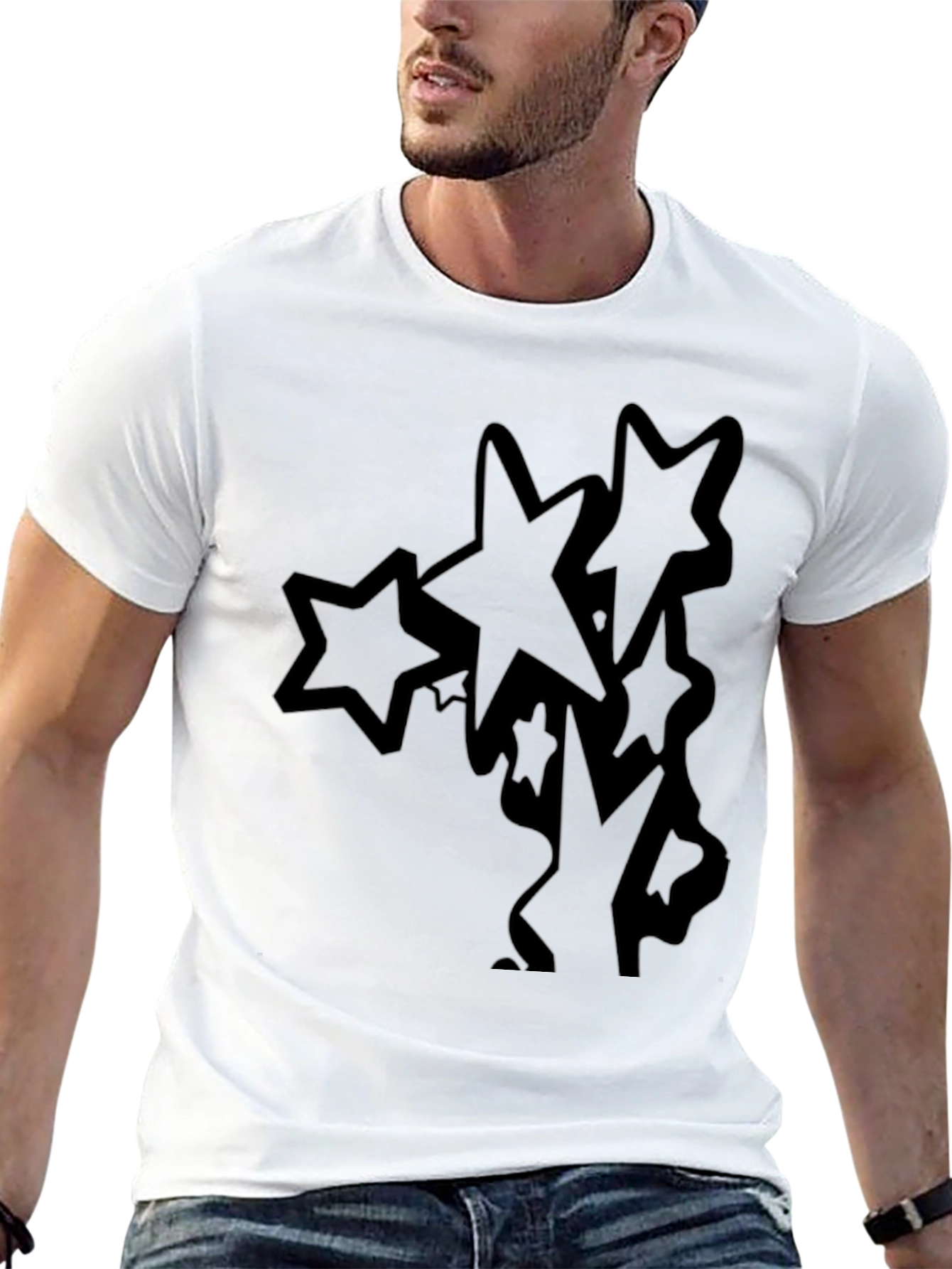 Stars Graphic Black T-Shirt