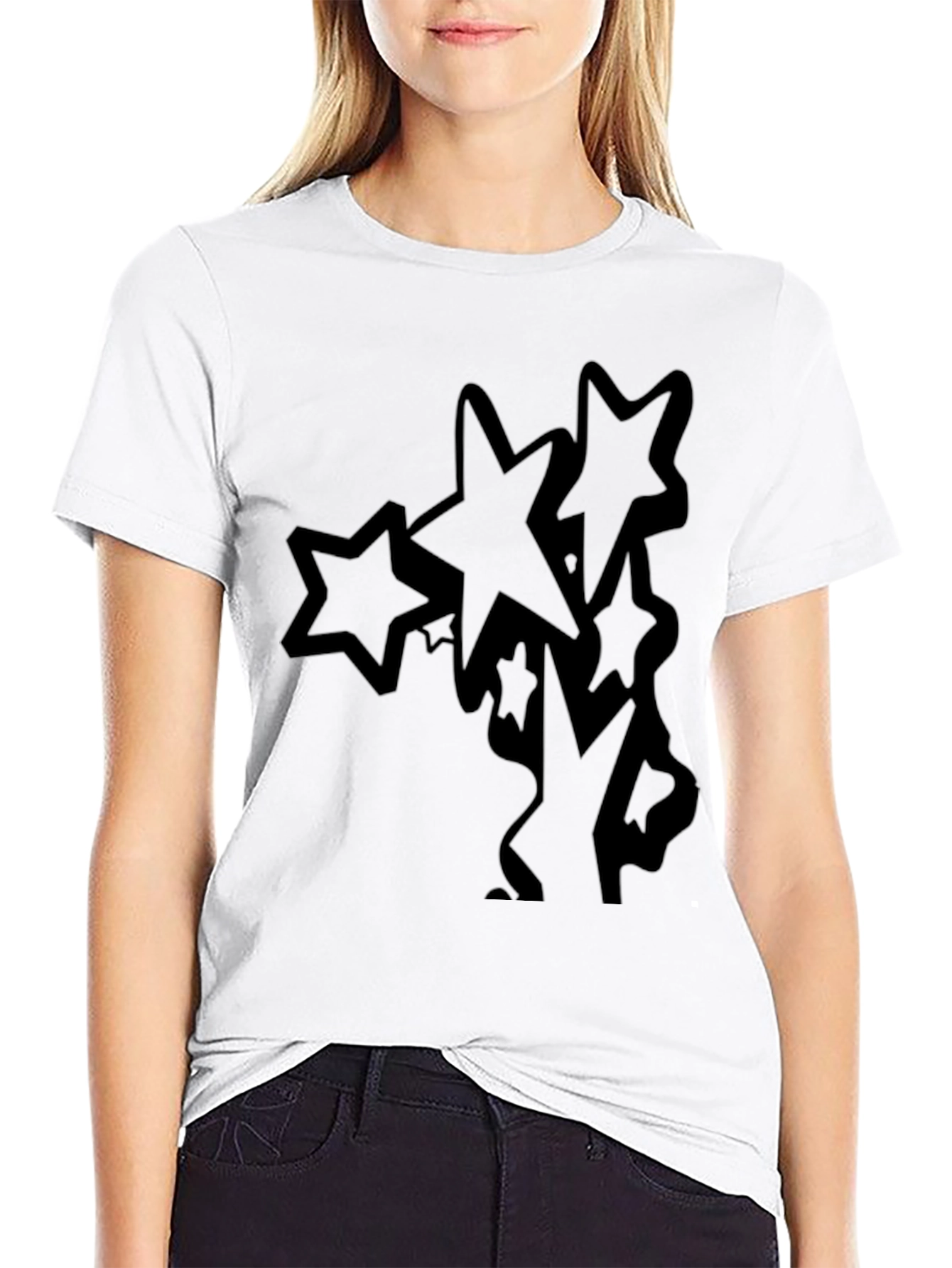 Stars Graphic Black T-Shirt