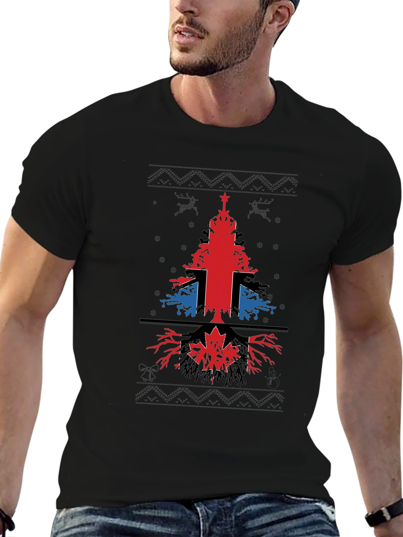 Union Jack Canadian Christmas Tree T-Shirt