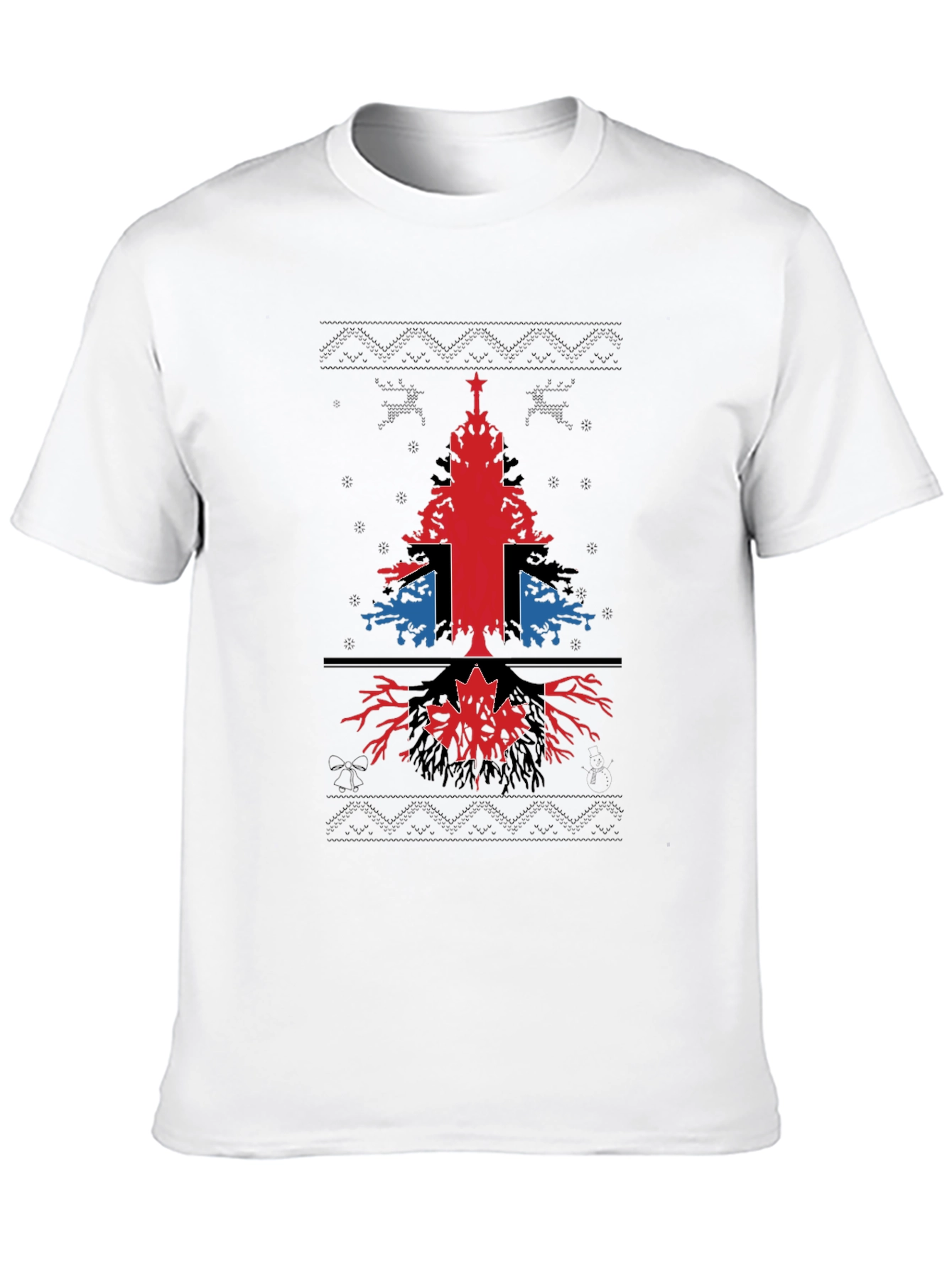 Union Jack Canadian Christmas Tree T-Shirt