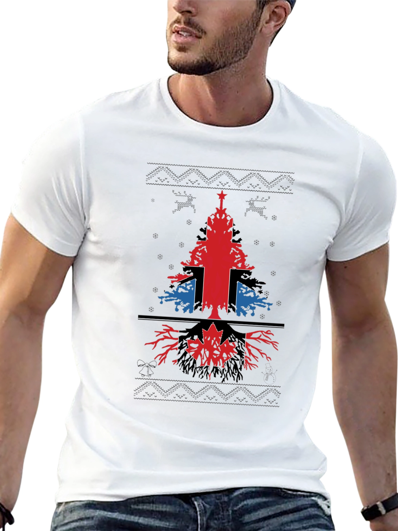 Union Jack Canadian Christmas Tree T-Shirt