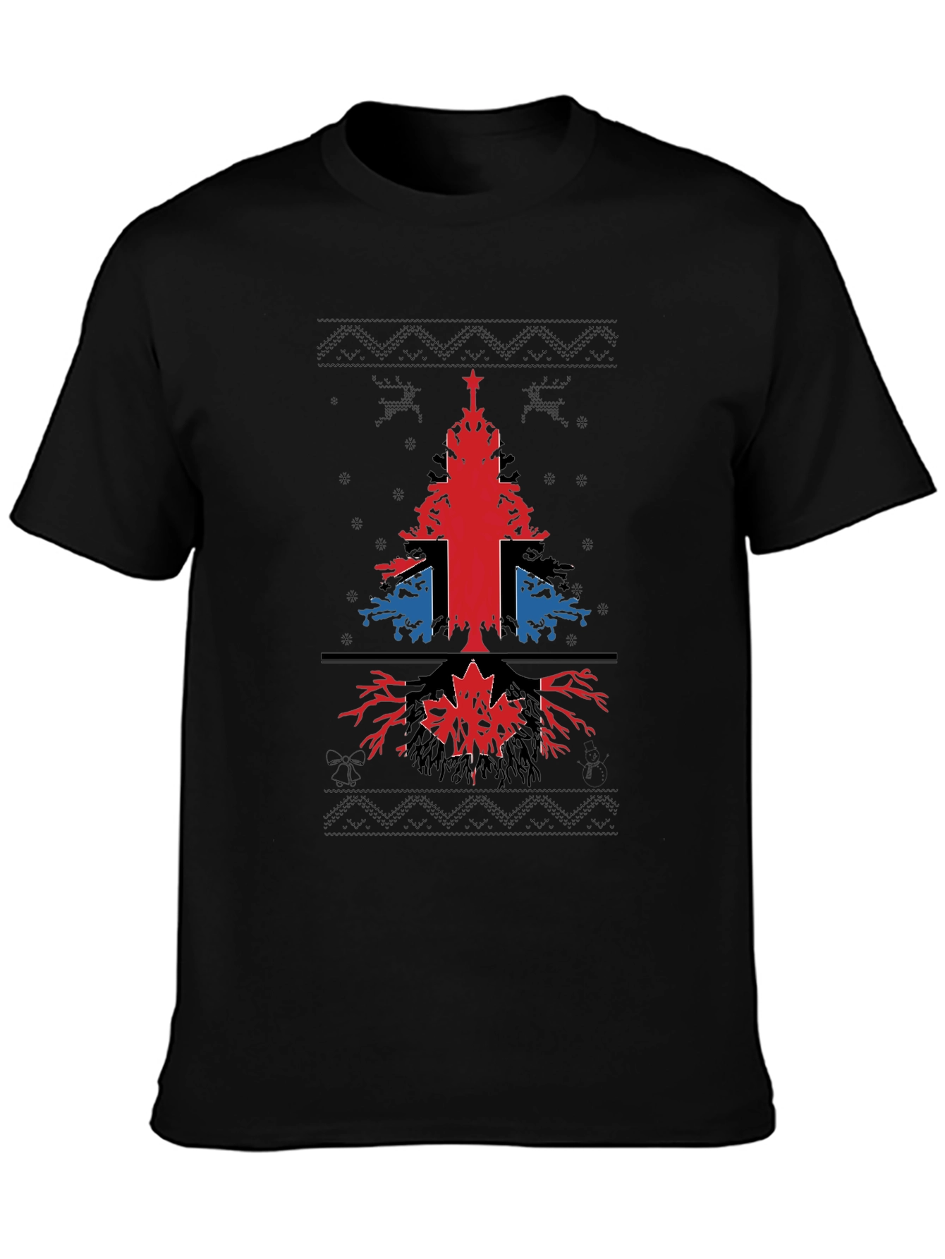 Union Jack Canadian Christmas Tree T-Shirt
