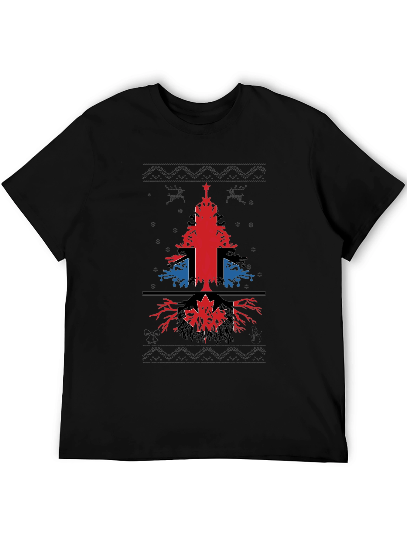 Union Jack Canadian Christmas Tree T-Shirt