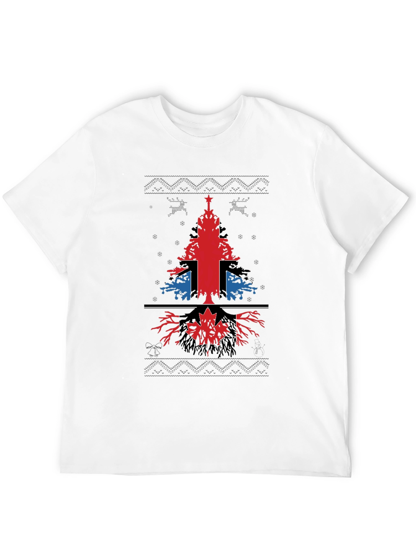 Union Jack Canadian Christmas Tree T-Shirt
