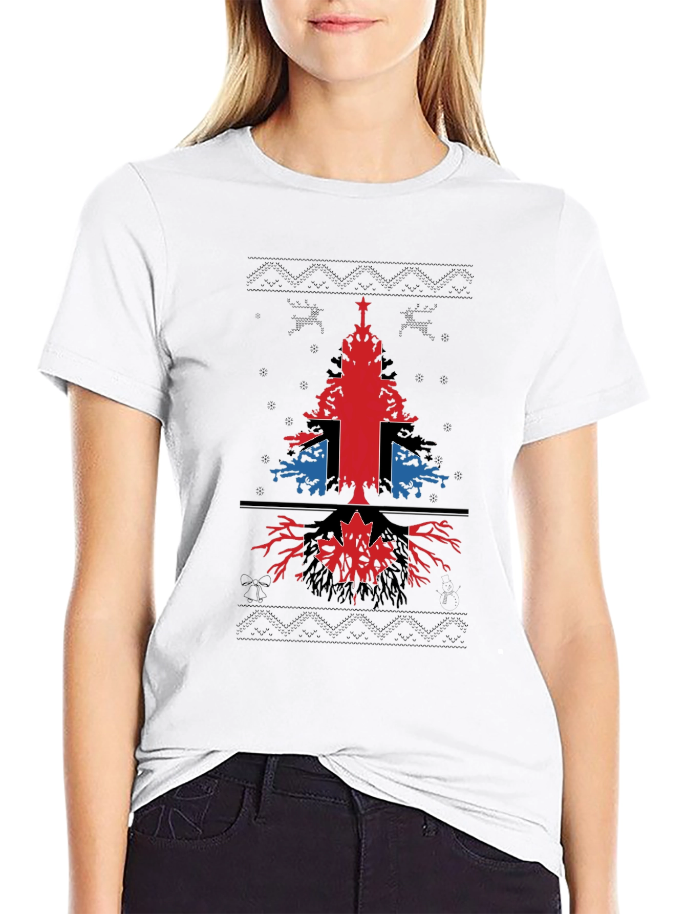 Union Jack Canadian Christmas Tree T-Shirt