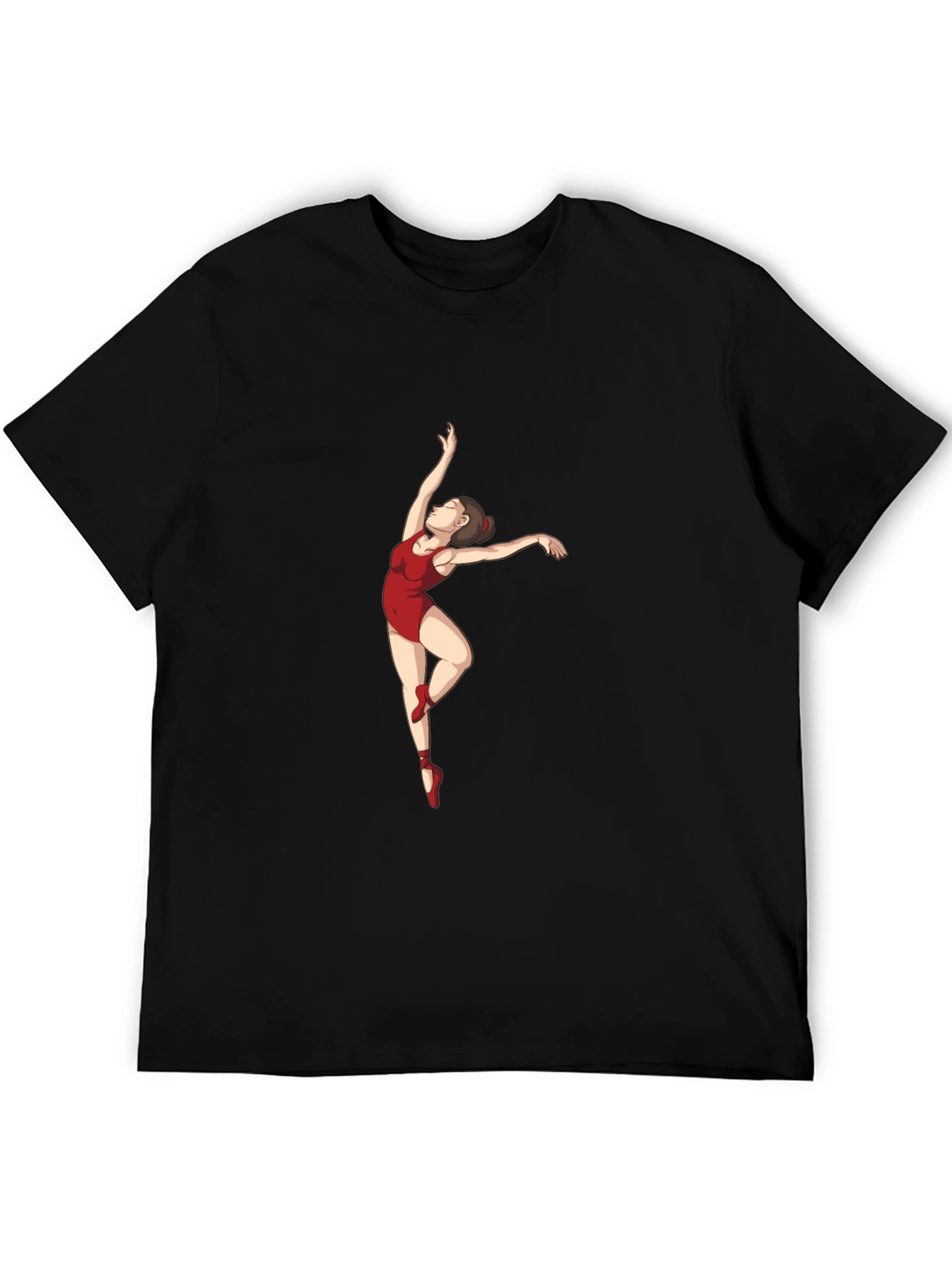 Ballerina Graphic Tee - Black Cotton T-Shirt