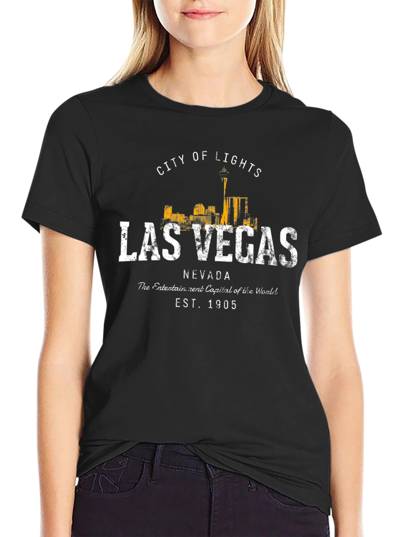 Las Vegas Nevada Mens Black Graphic Tee