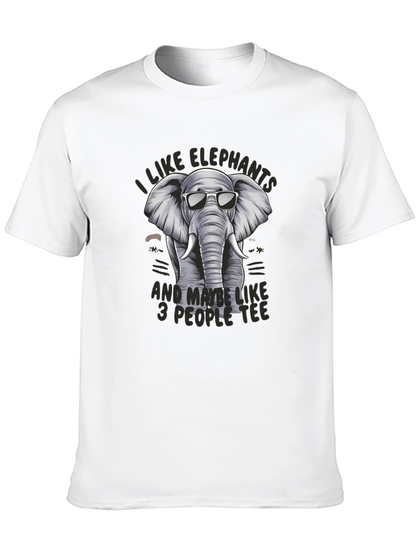 Cool Elephant Graphic Tee - Unisex Black T-Shirt
