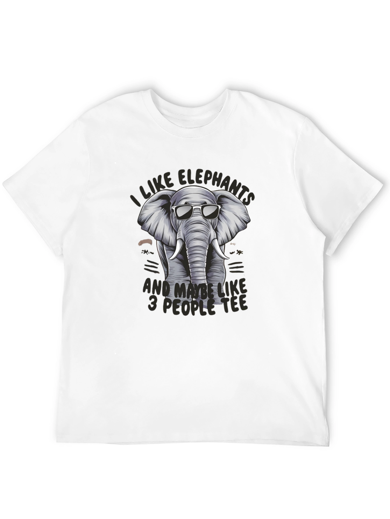 Cool Elephant Graphic Tee - Unisex Black T-Shirt