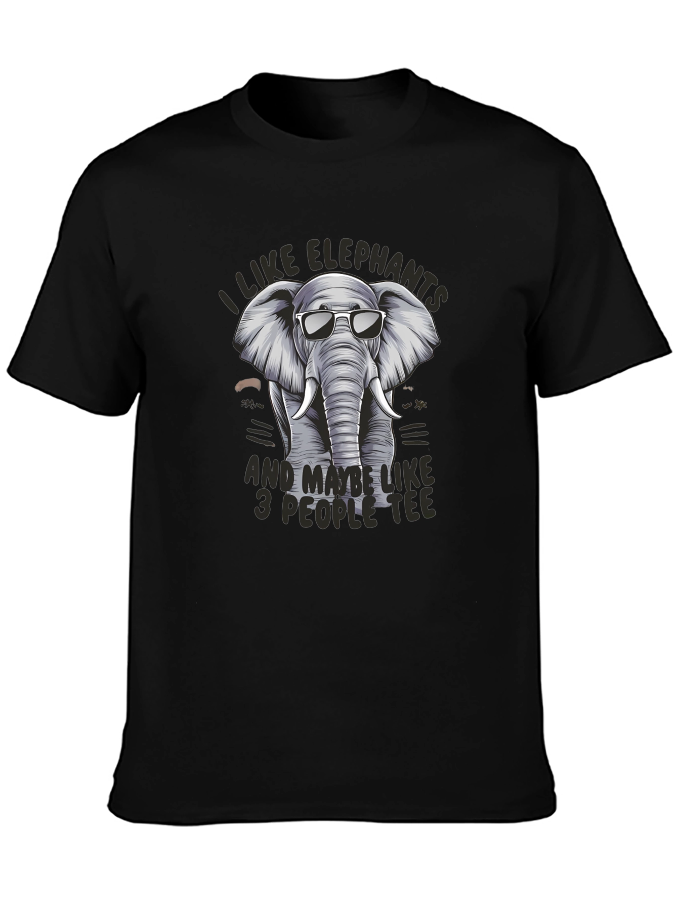 Cool Elephant Graphic Tee - Unisex Black T-Shirt