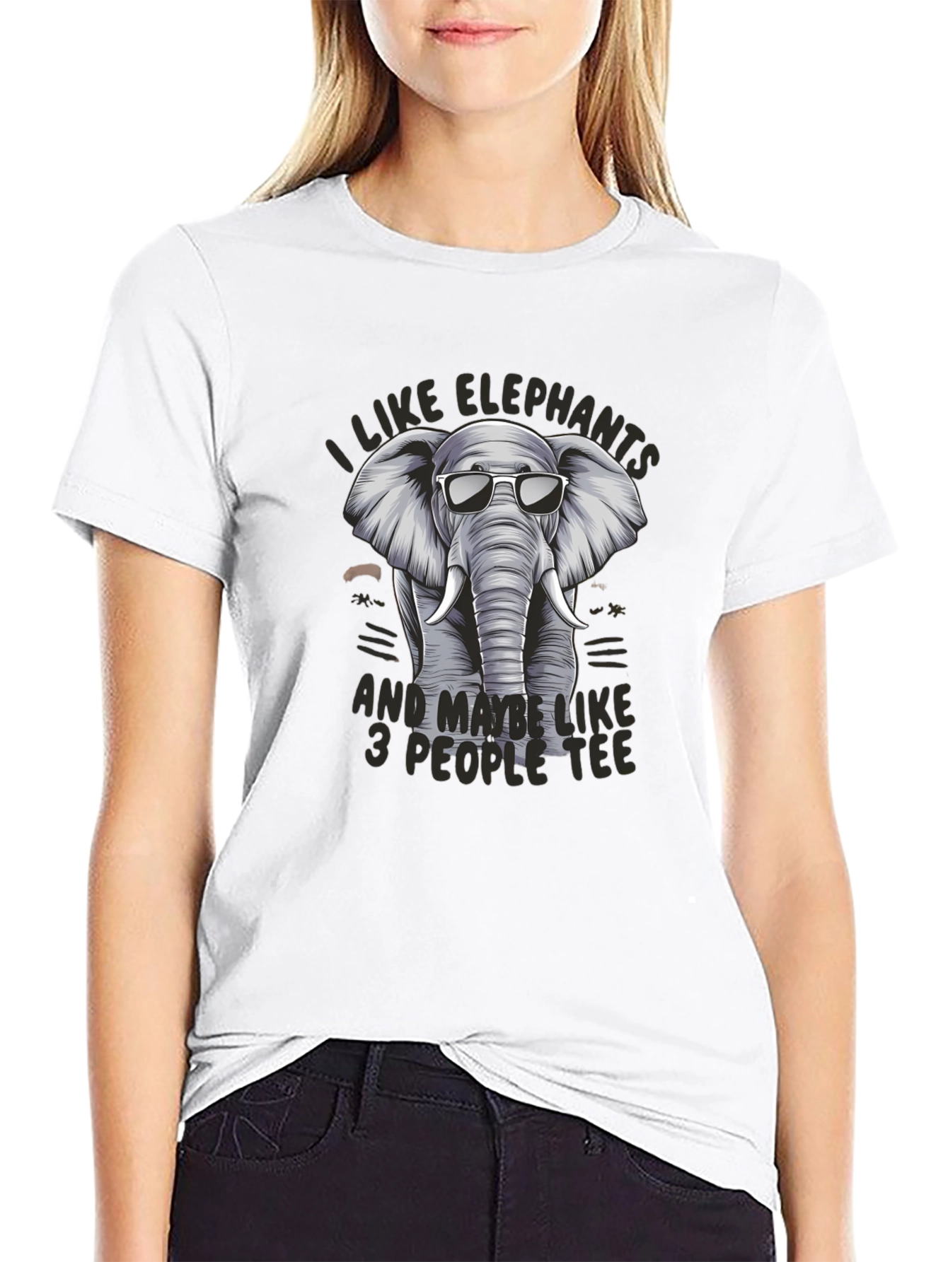 Cool Elephant Graphic Tee - Unisex Black T-Shirt