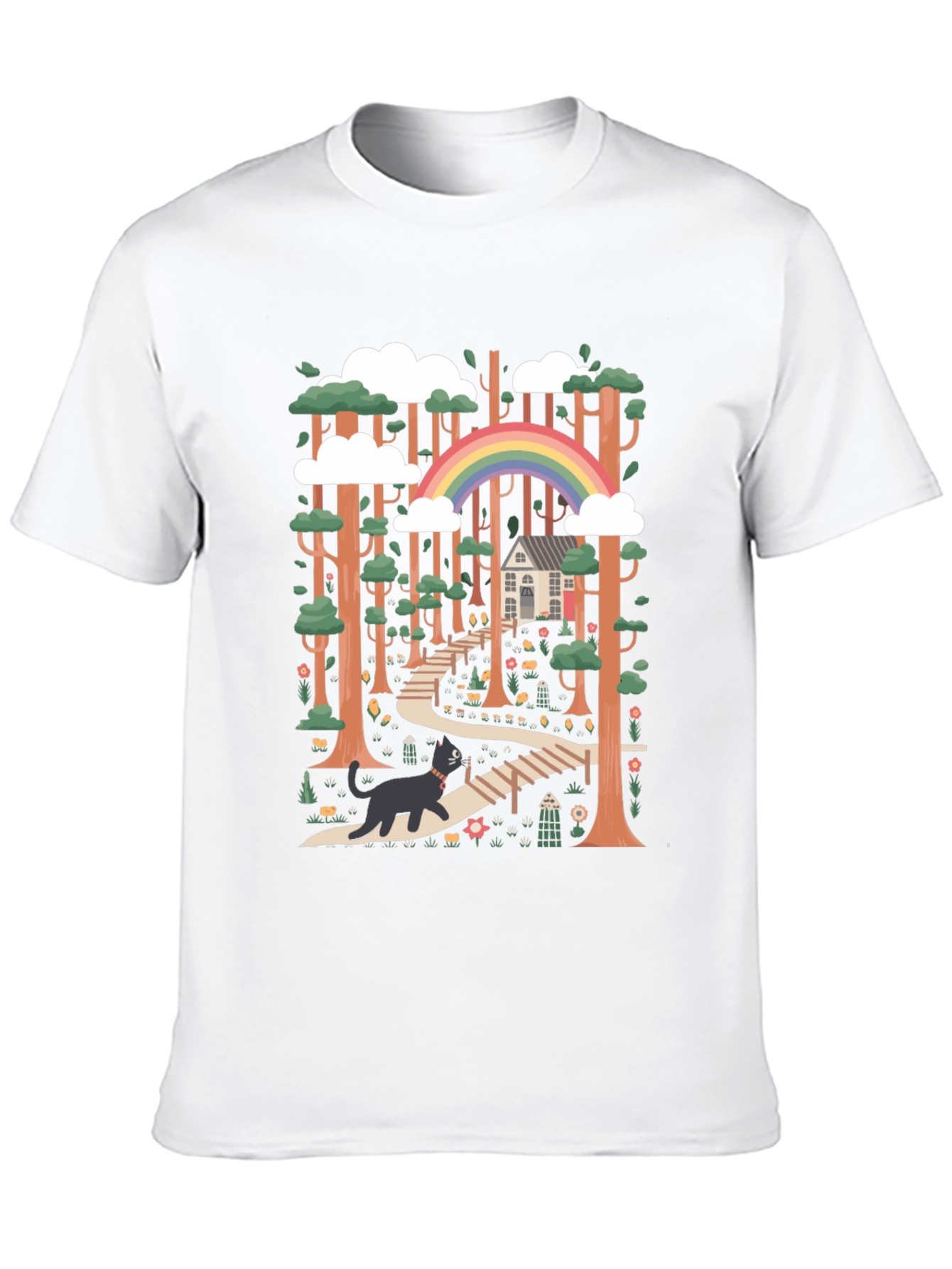 Whimsical Forest Path Graphic Tee
