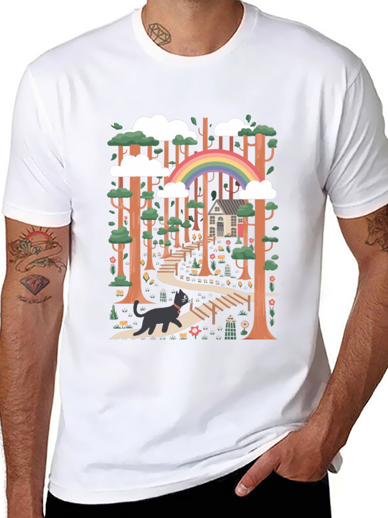 Whimsical Forest Path Graphic Tee