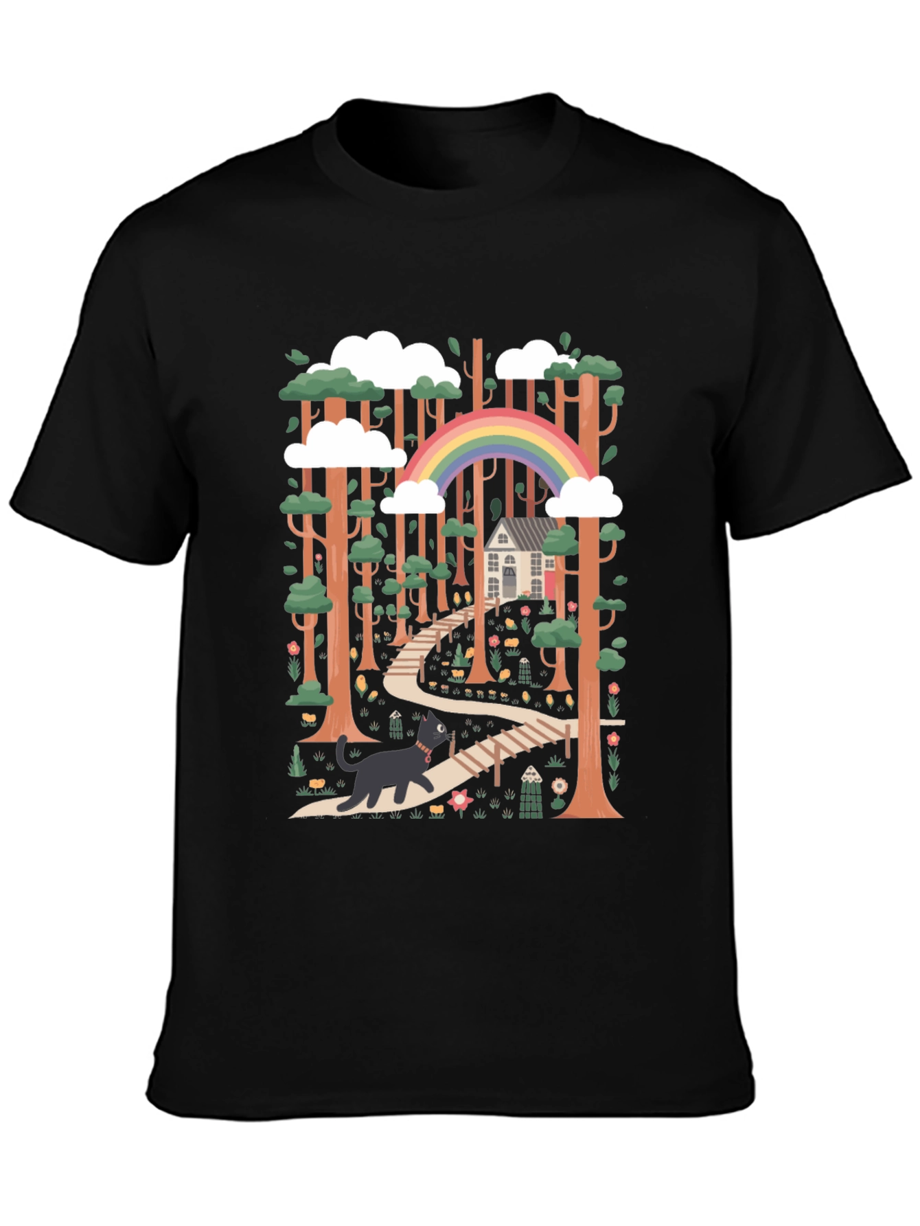 Whimsical Forest Path Graphic Tee