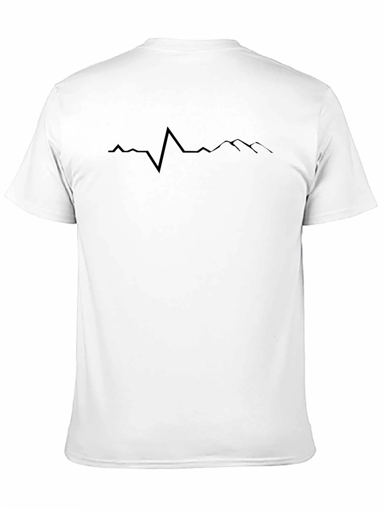 Mens Black Heartbeat Mountain Graphic T-Shirt