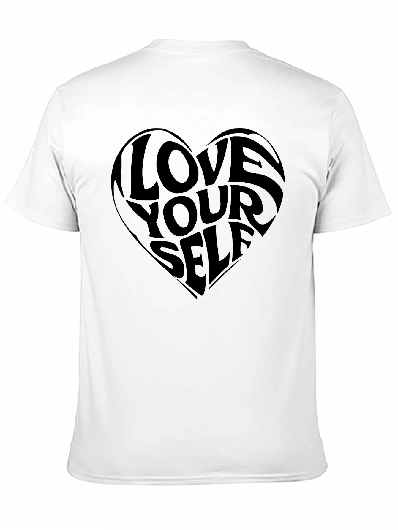Love Yourself Heart Graphic T-Shirt - Black