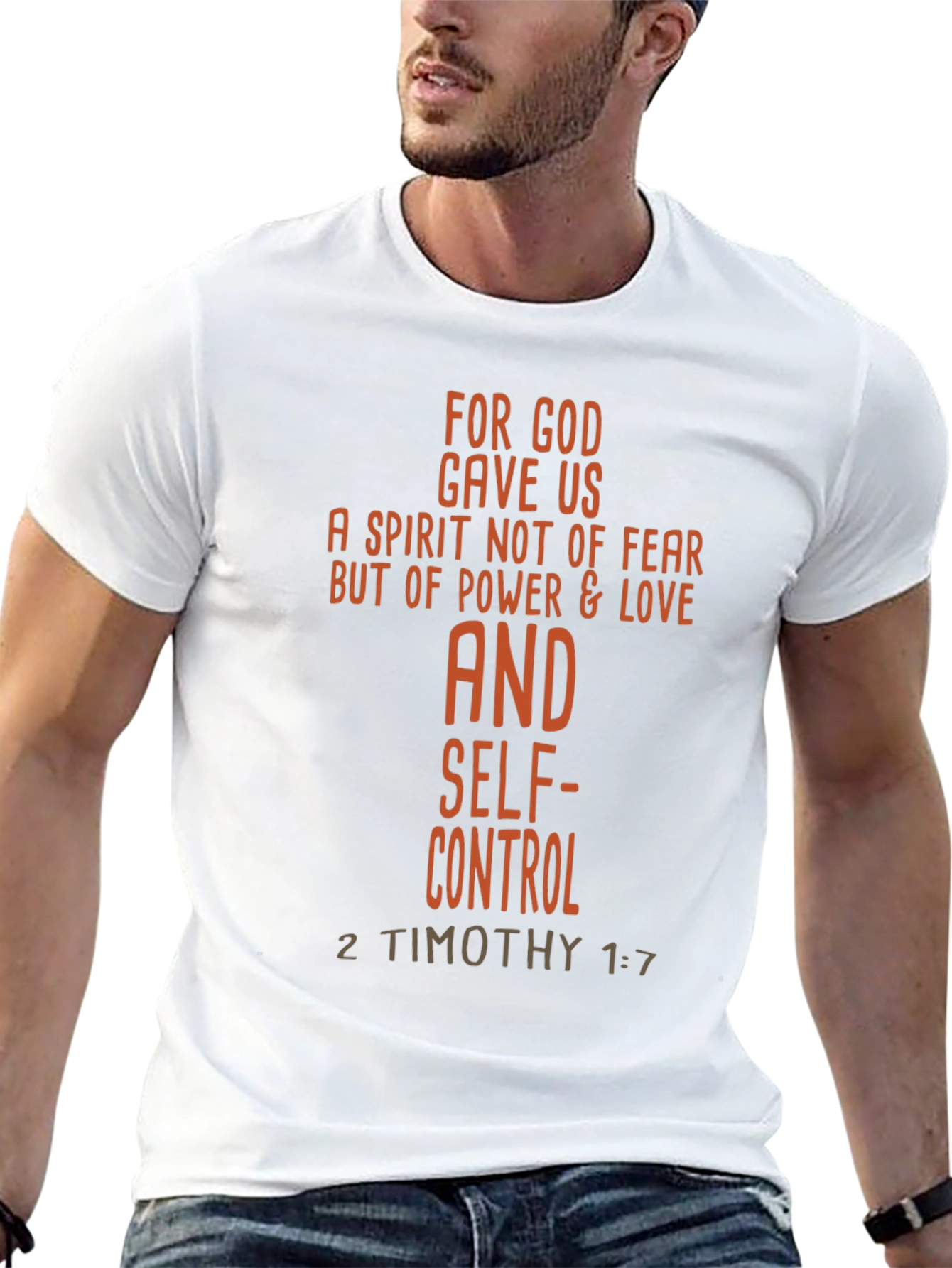 Faith-Based Graphic Tee - 2 Timothy 1:7