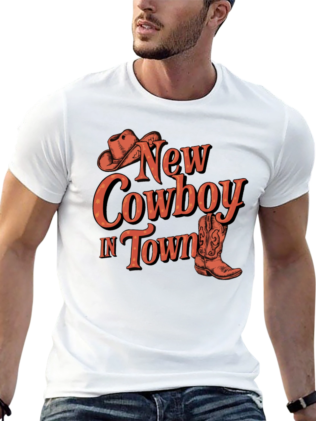 New Cowboy In Town Graphic Tee
