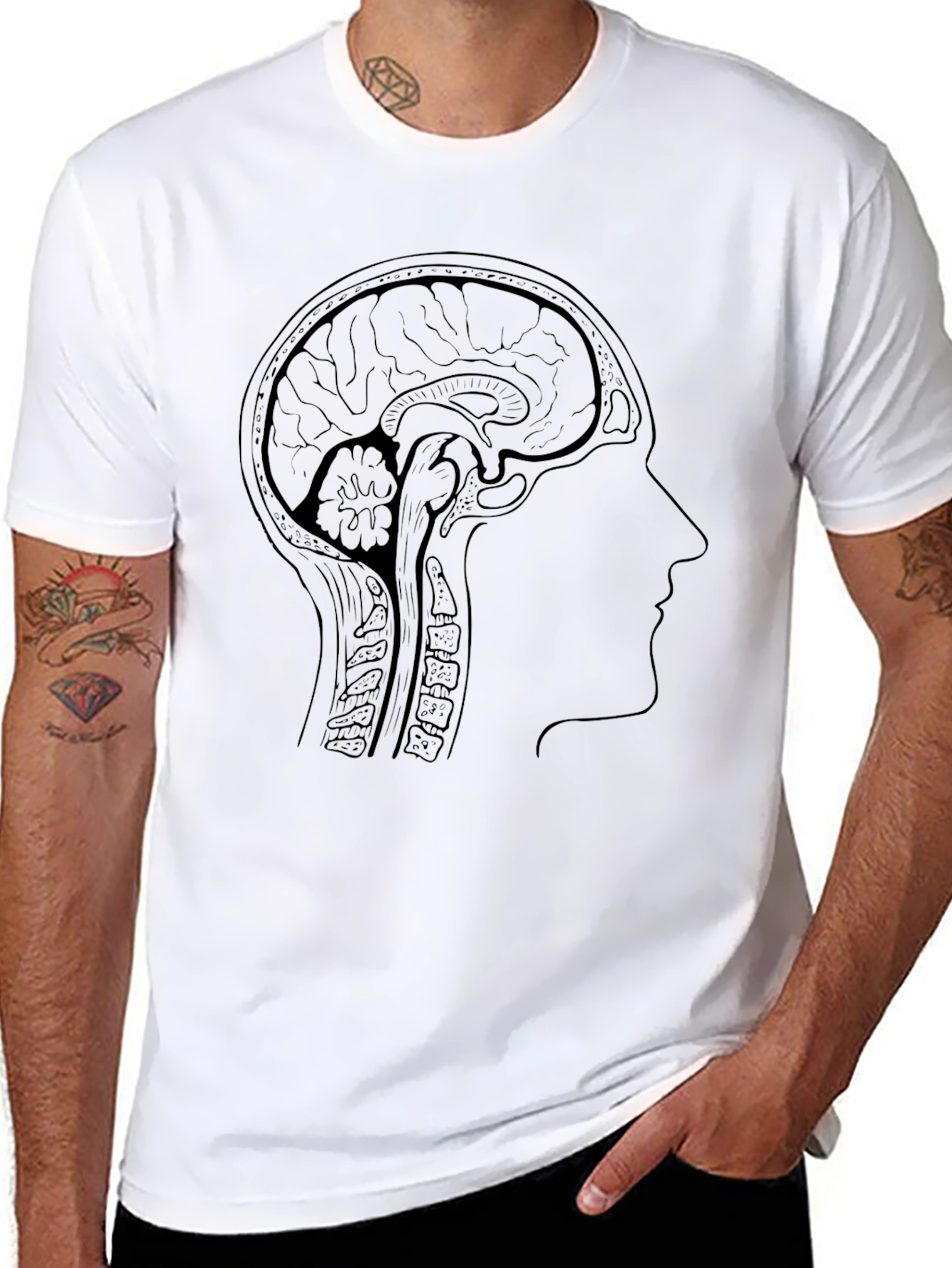 Brain Anatomy T-Shirt - Artistic Medical Tee