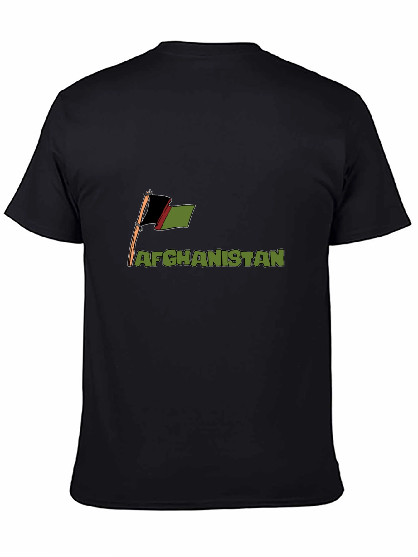 Afghanistan Flag T-Shirt - Black Cotton Tee