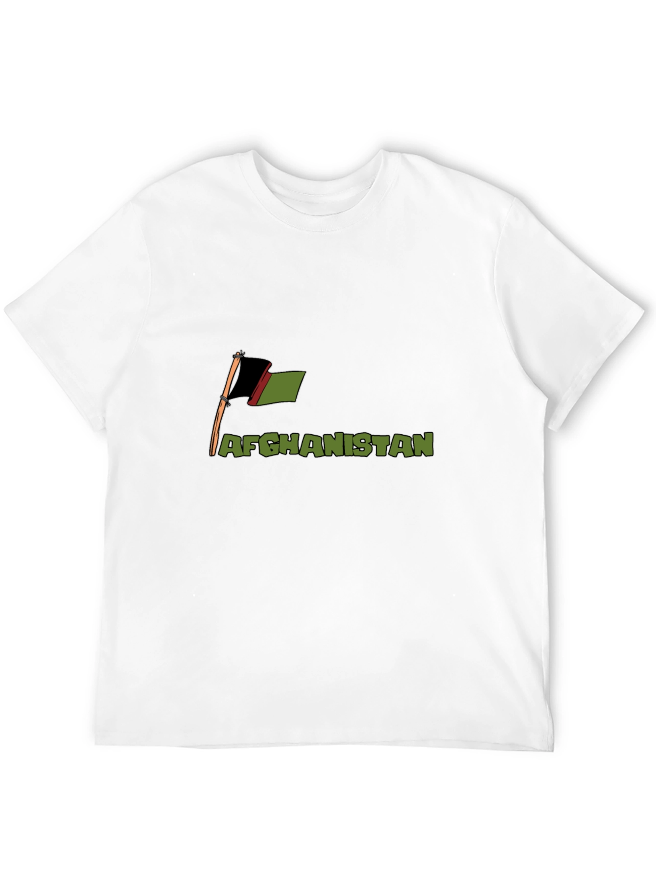 Afghanistan Flag T-Shirt - Black Cotton Tee