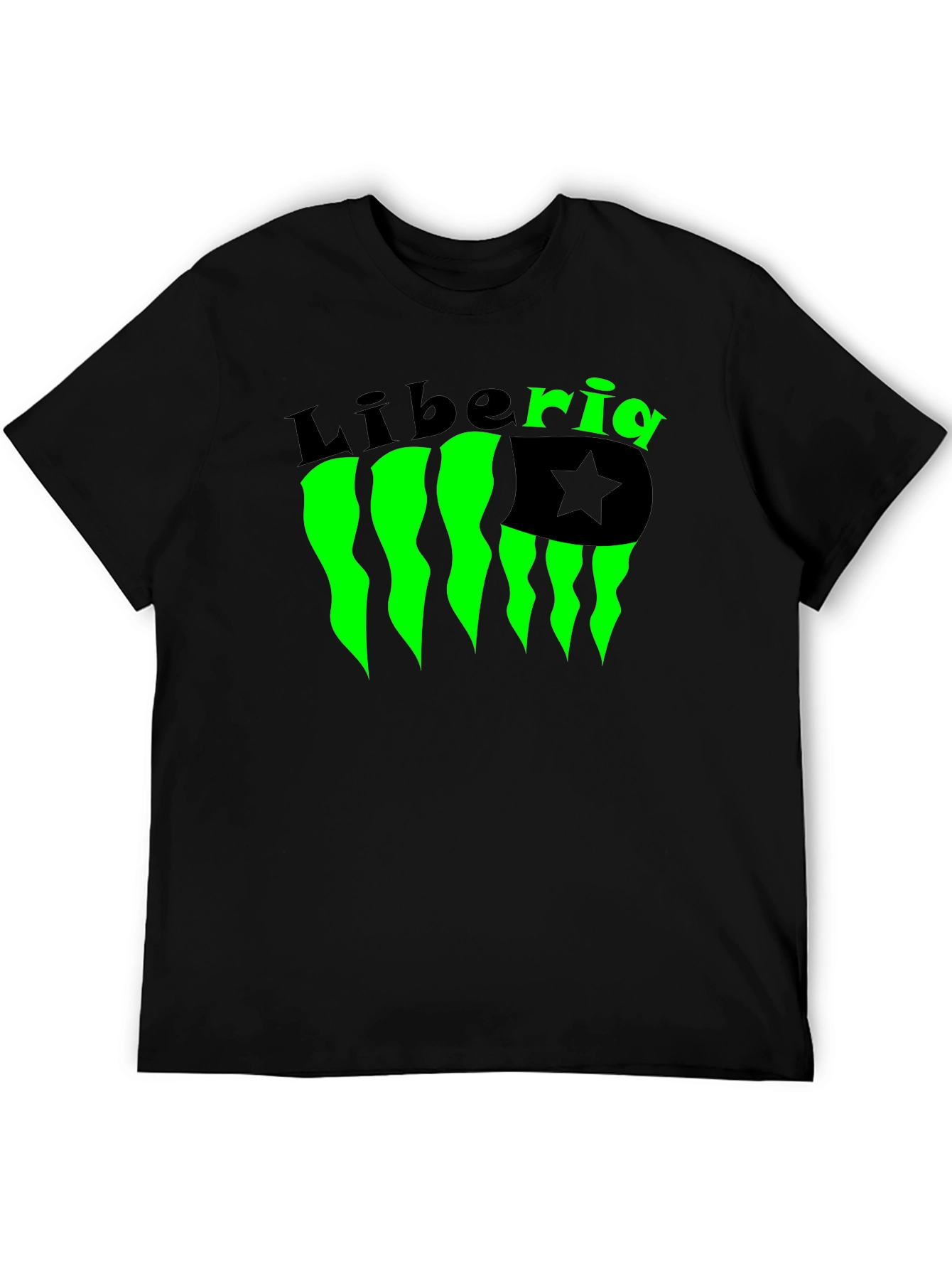 Liberia Flag Graphic Tee - Black