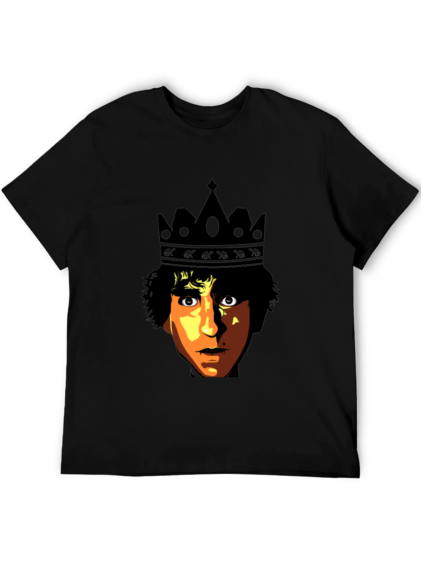 King Portrait Graphic T-Shirt - Black