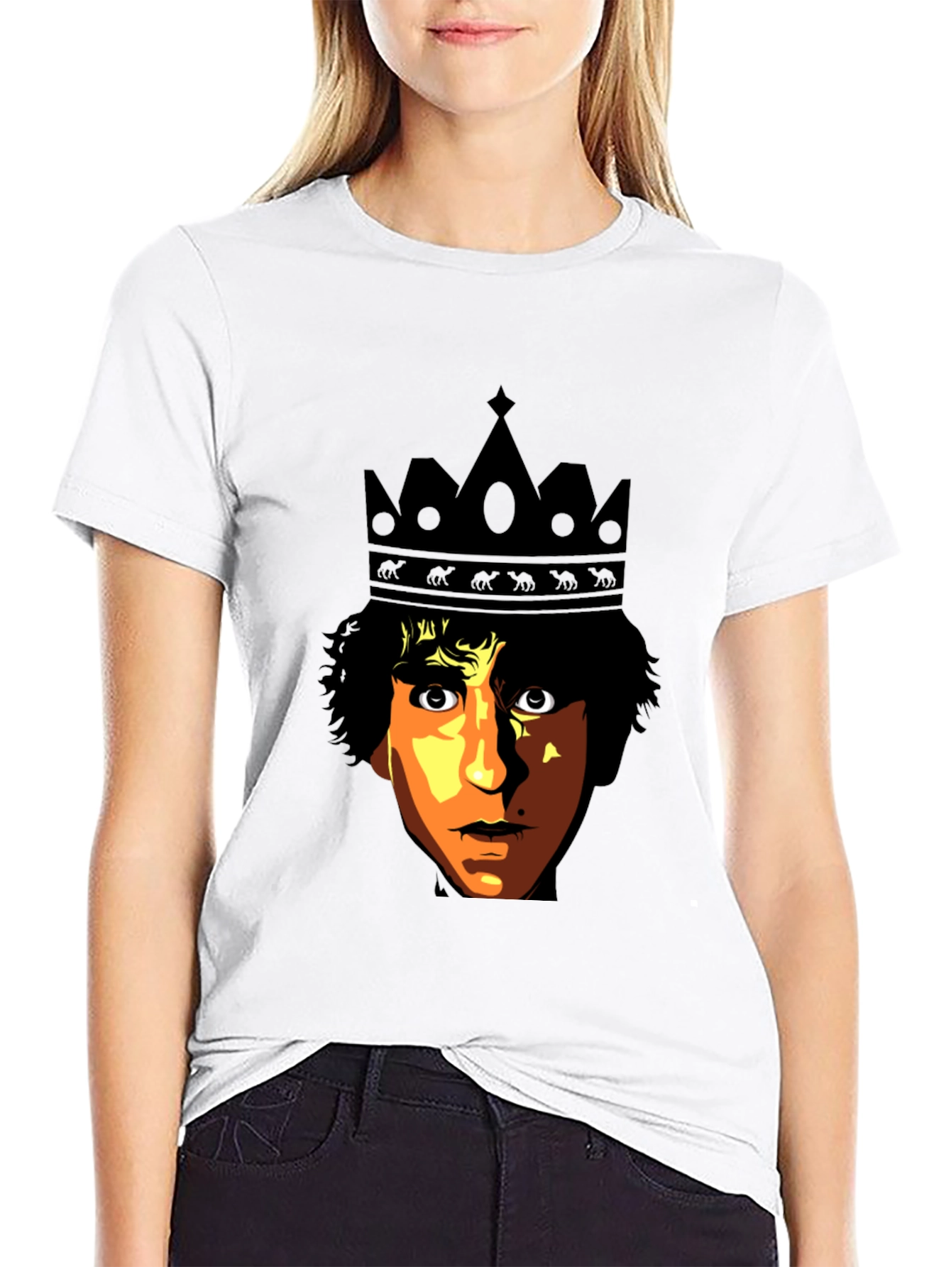 King Portrait Graphic T-Shirt - Black