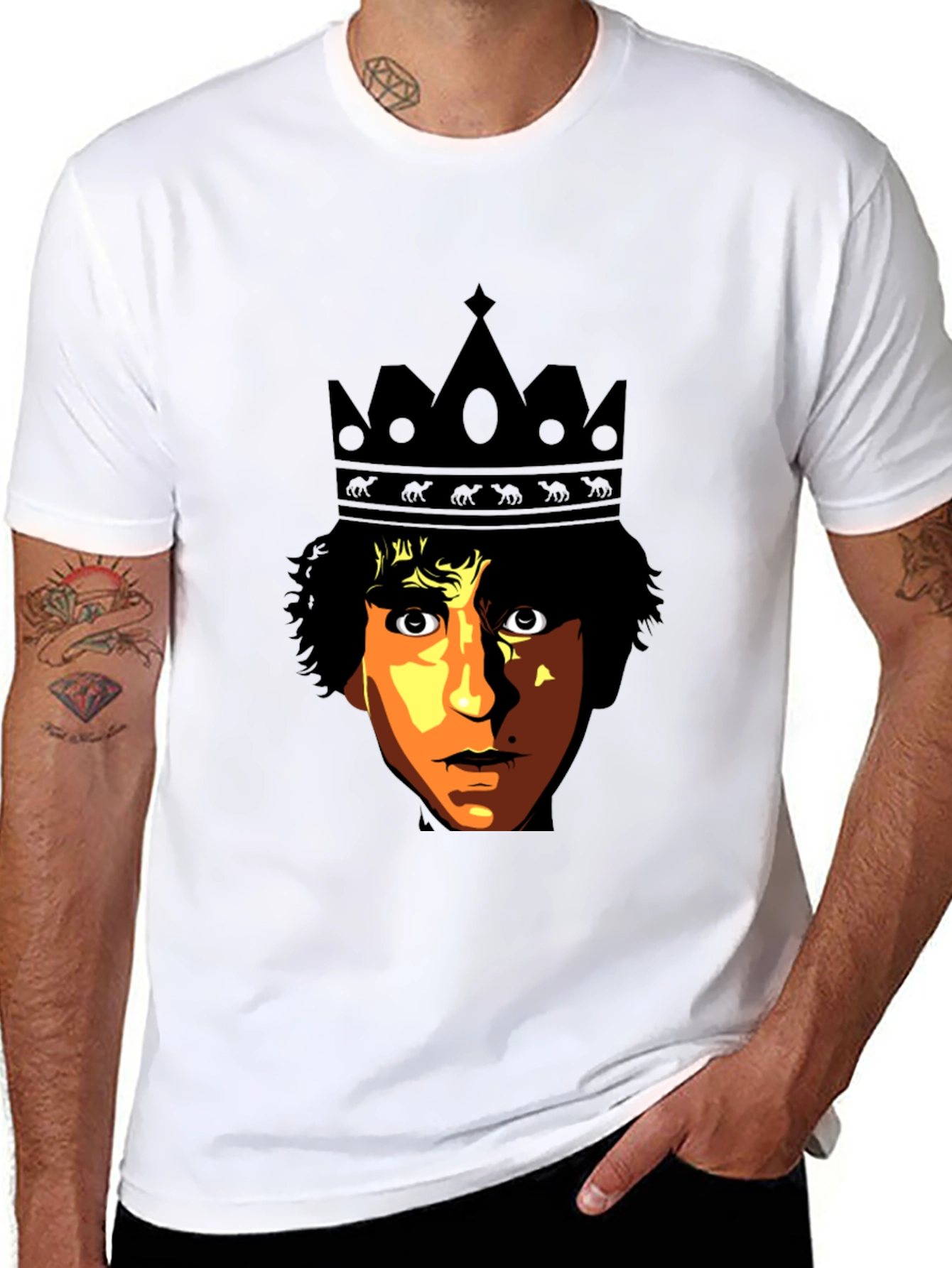 King Portrait Graphic T-Shirt - Black