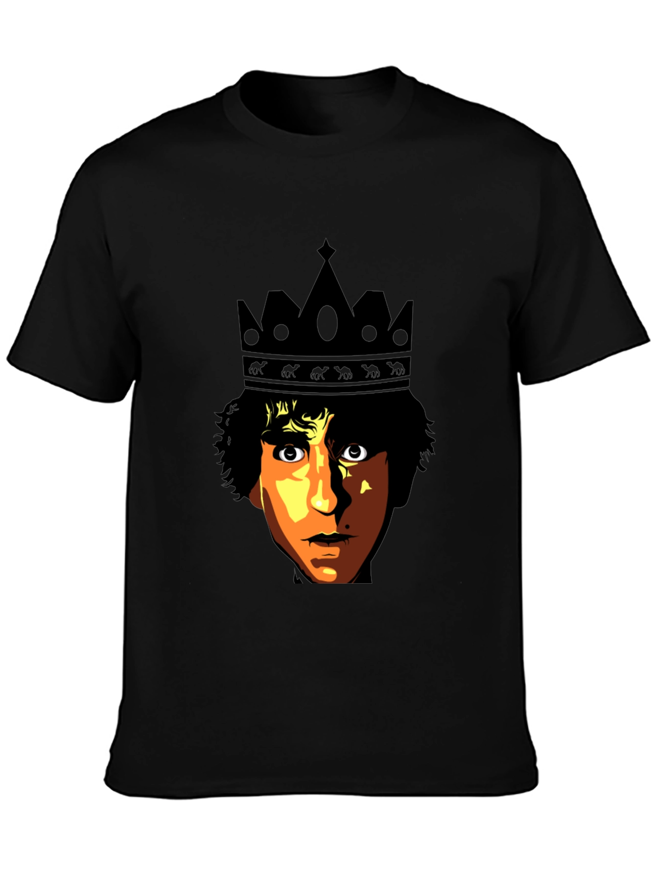 King Portrait Graphic T-Shirt - Black