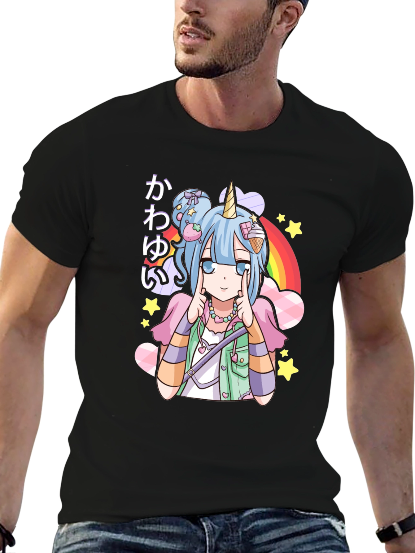 Kawaii Anime Unicorn Girl T-Shirt