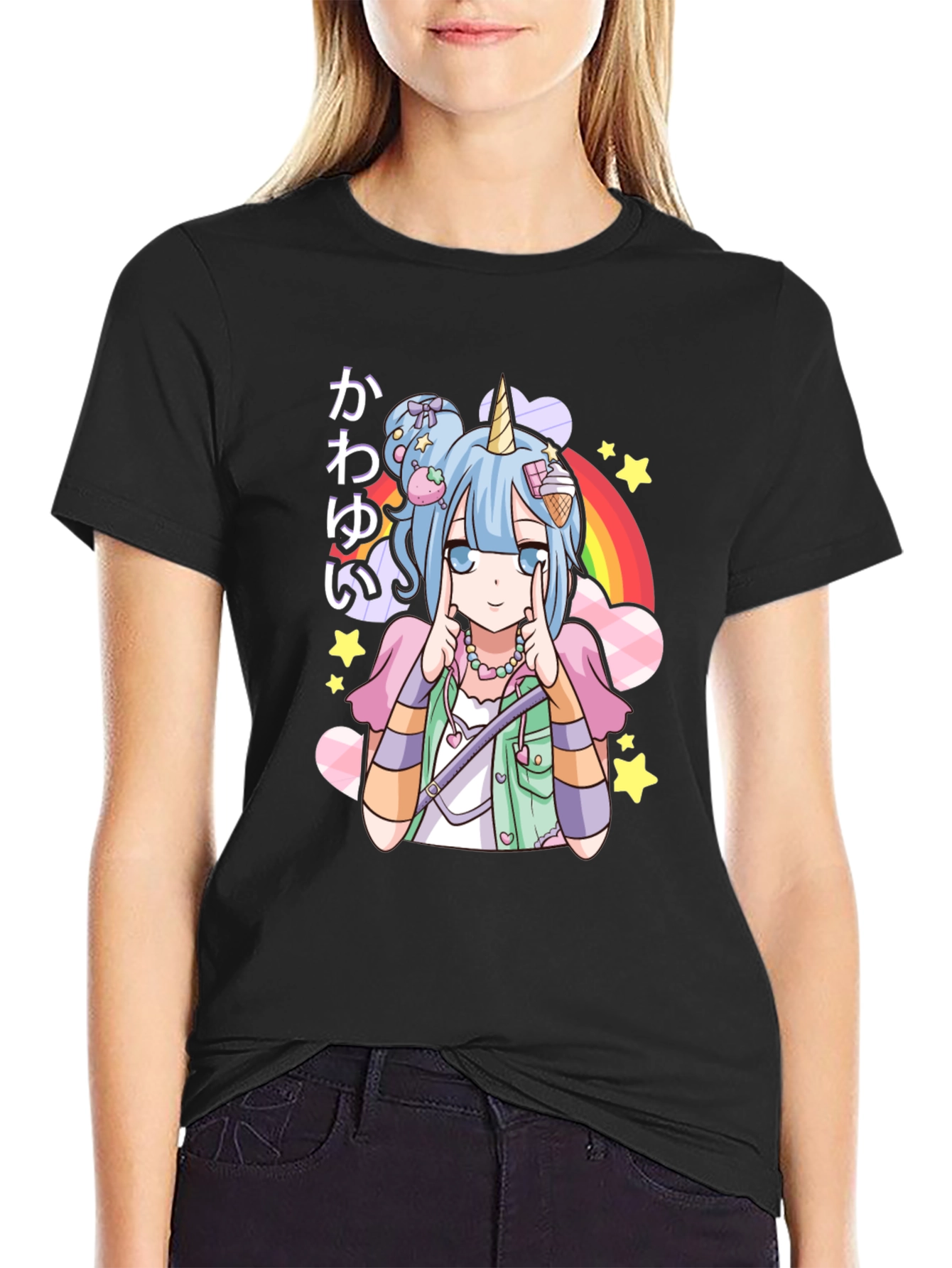 Kawaii Anime Unicorn Girl T-Shirt