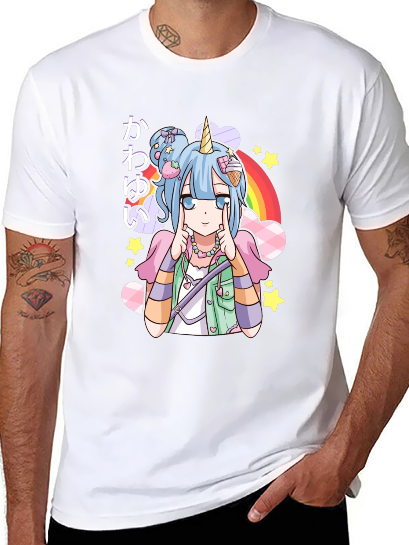 Kawaii Anime Unicorn Girl T-Shirt
