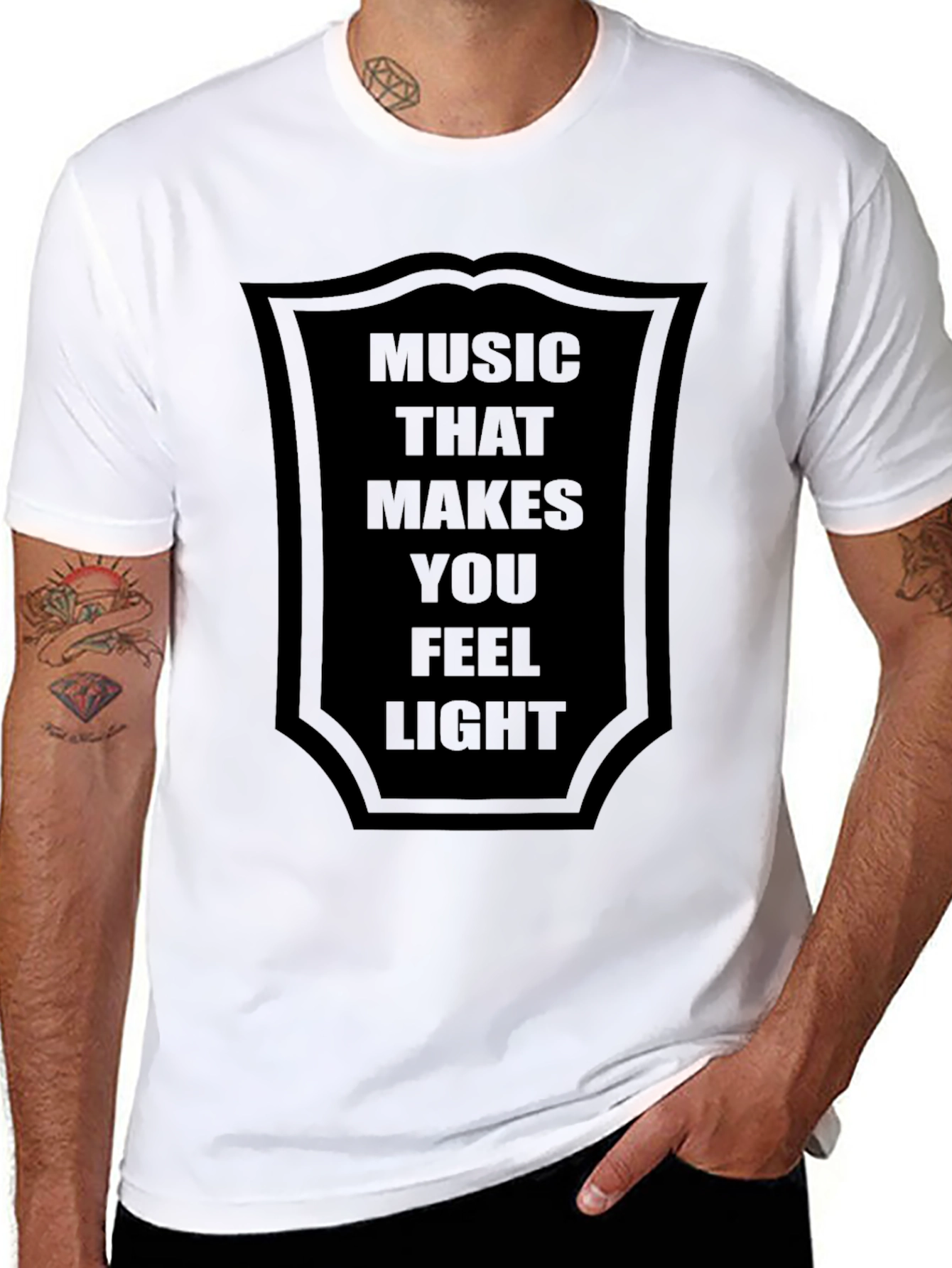 Music That Makes You Feel Light Black T-Shirt