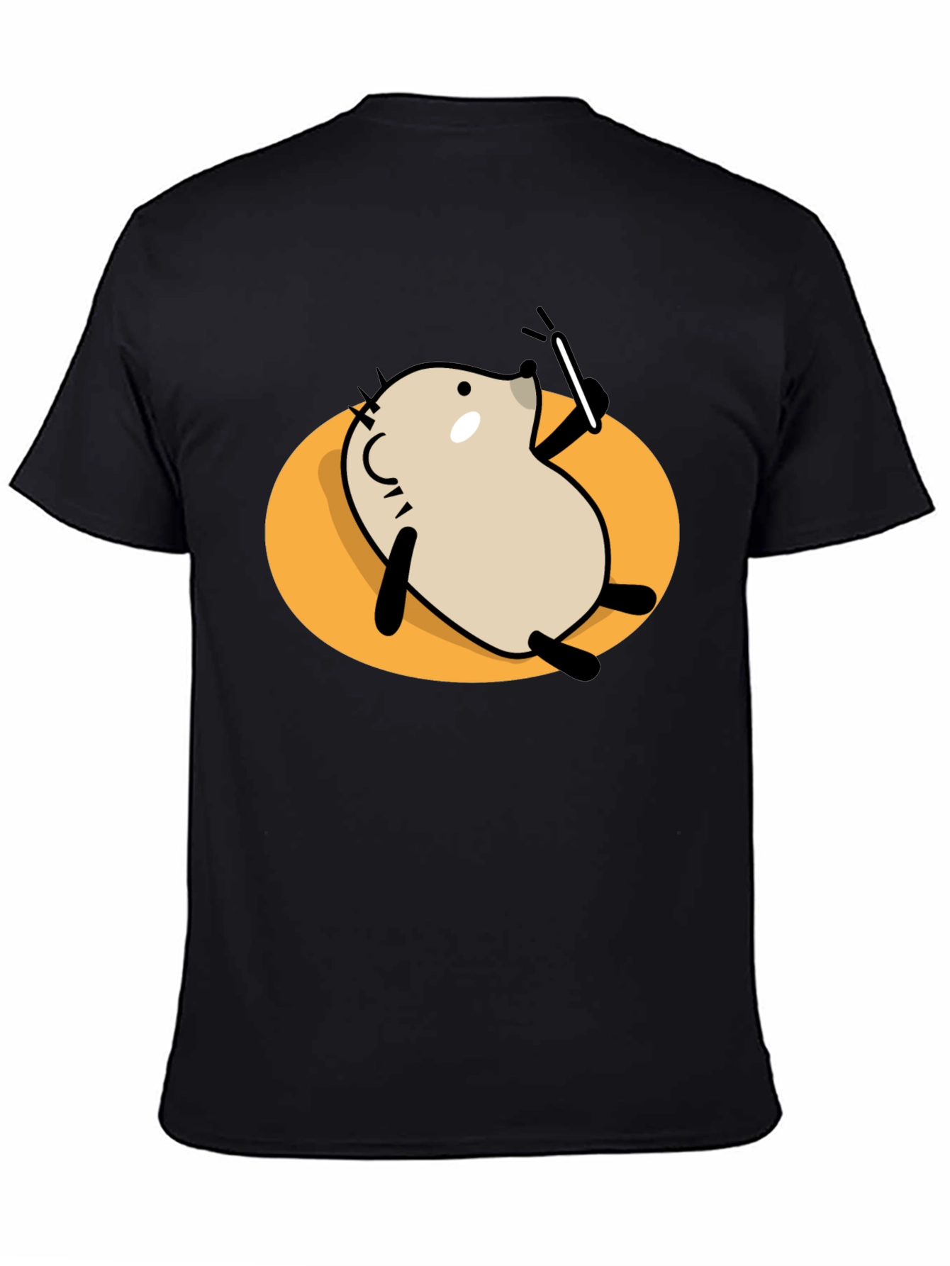 Cool Cartoon Animal Graphic Black T-Shirt