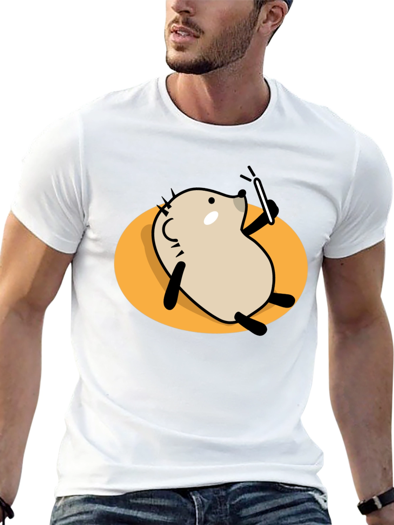 Cool Cartoon Animal Graphic Black T-Shirt