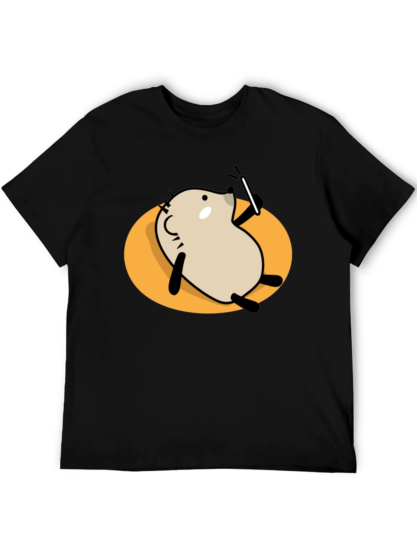 Cool Cartoon Animal Graphic Black T-Shirt