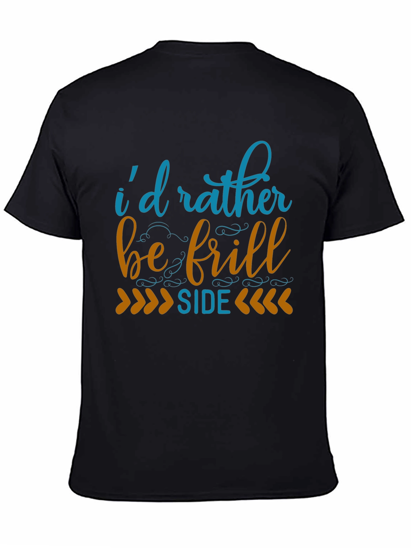 Id Rather Be Frill Side Black T-Shirt