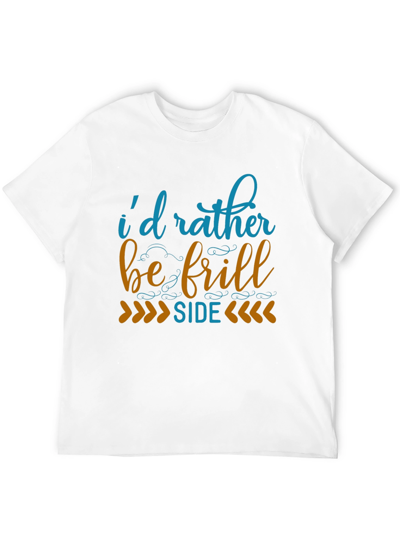 Id Rather Be Frill Side Black T-Shirt