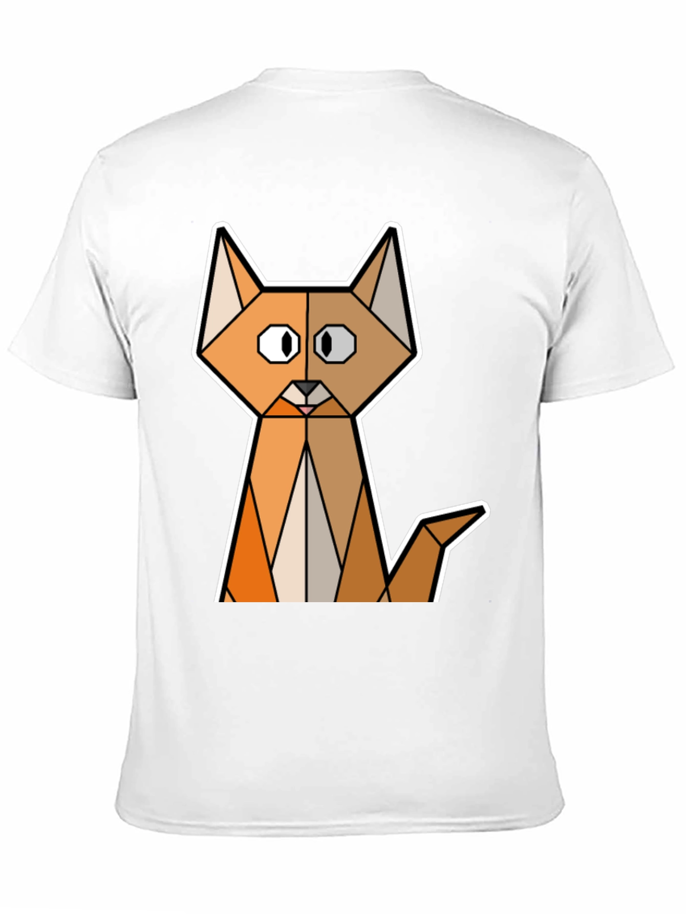 Geometric Cat T-Shirt - Modern Graphic Tee