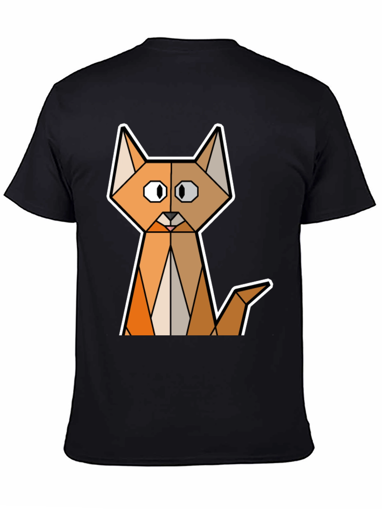 Geometric Cat T-Shirt - Modern Graphic Tee
