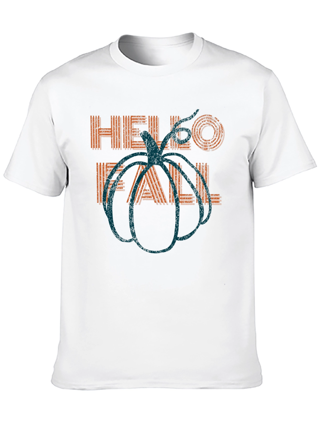 Hello Fall Pumpkin T-Shirt - Autumn Graphic Tee