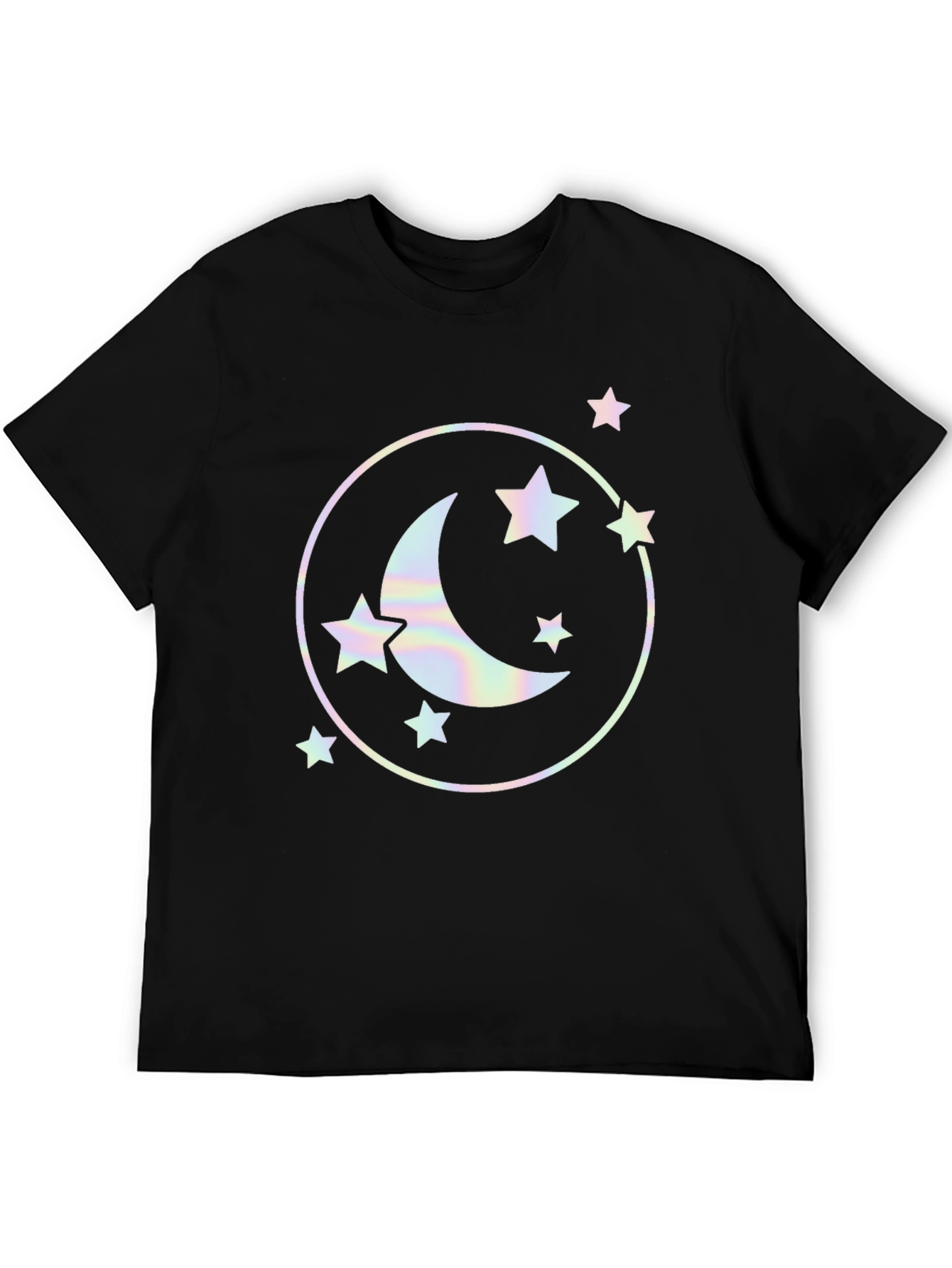 Celestial Moon & Stars Graphic Black T-Shirt
