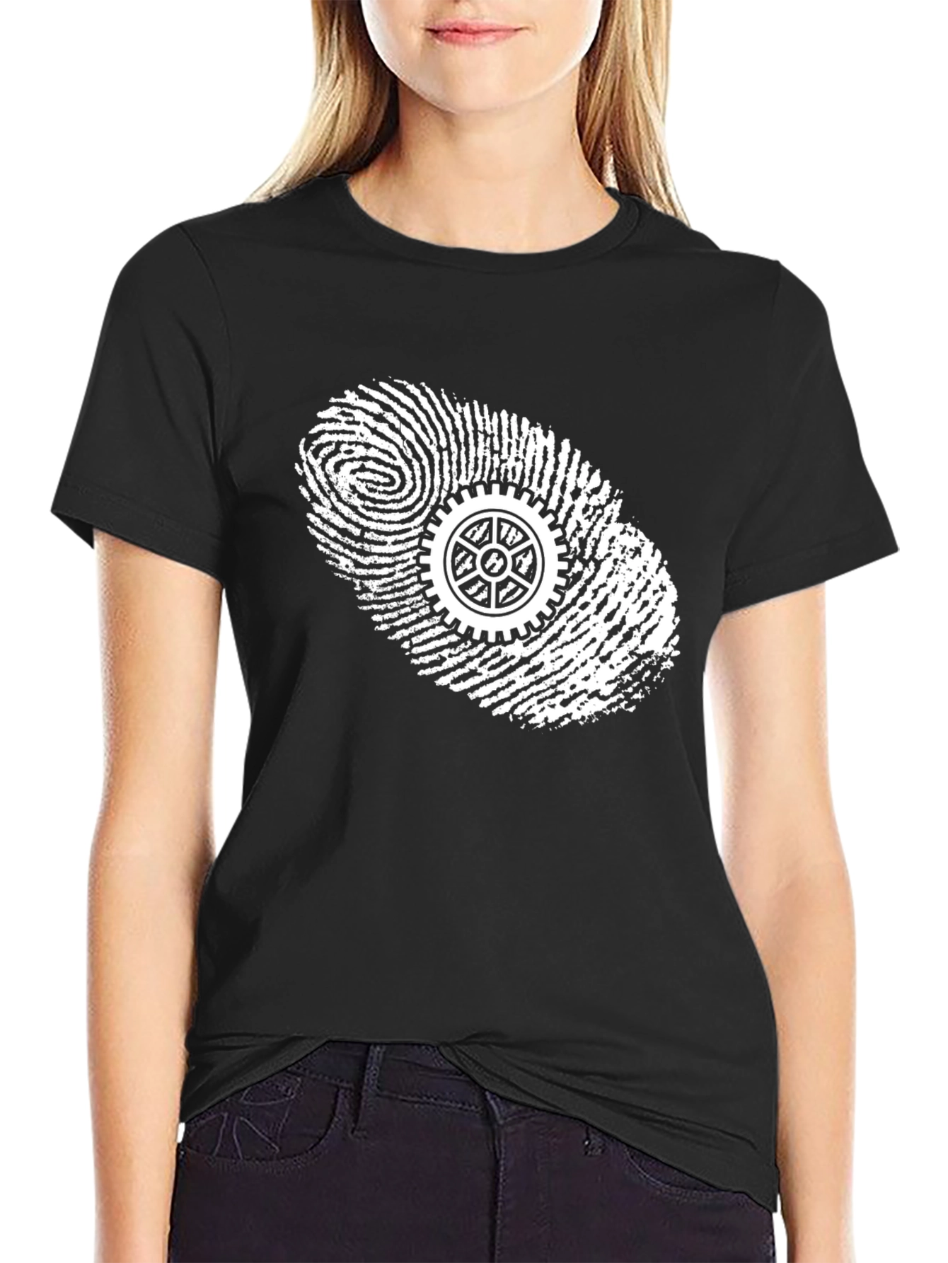 Gearhead Fingerprint T-Shirt - Black Graphic Tee