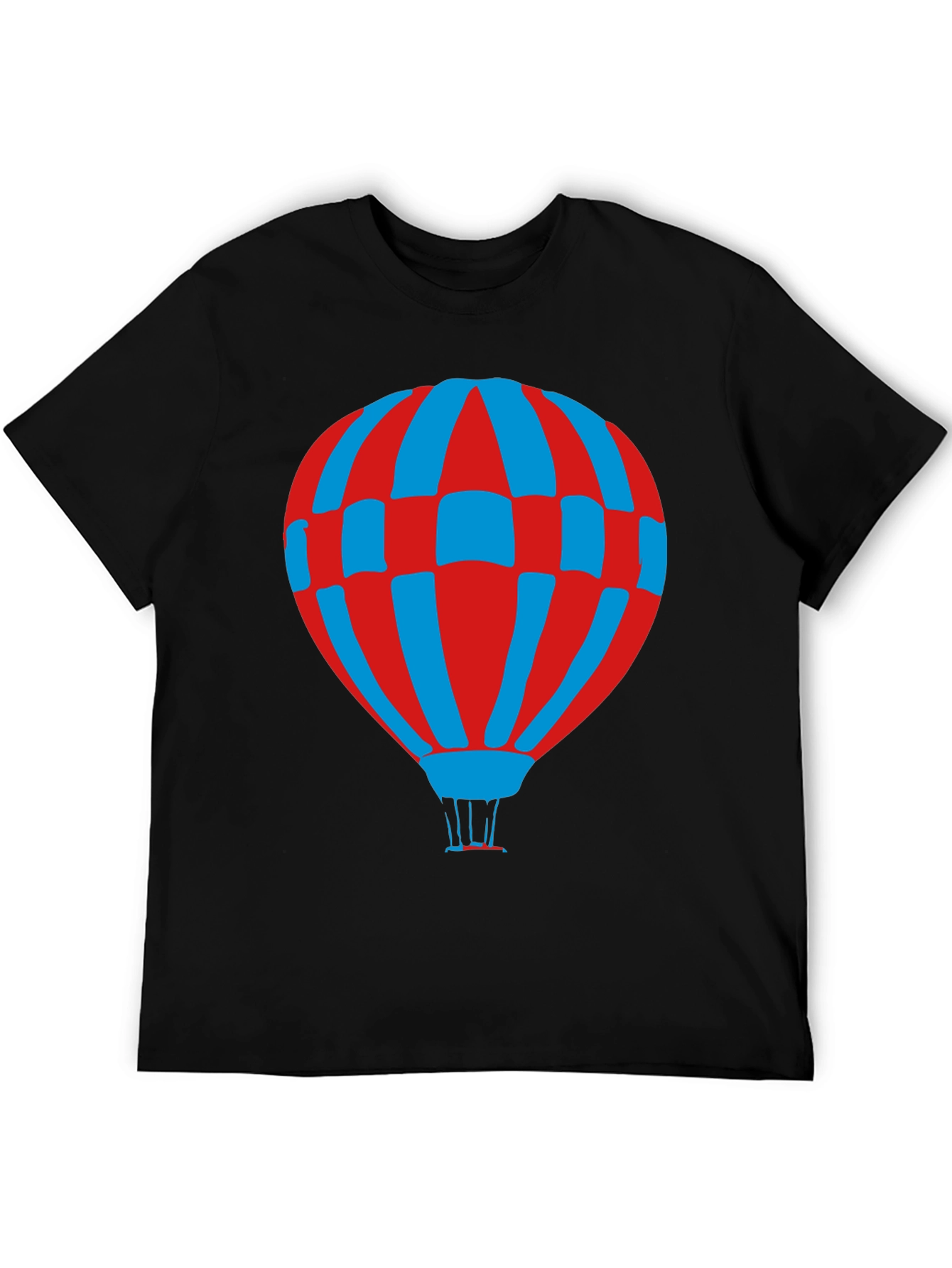 Retro Hot Air Balloon Graphic Tee - Black