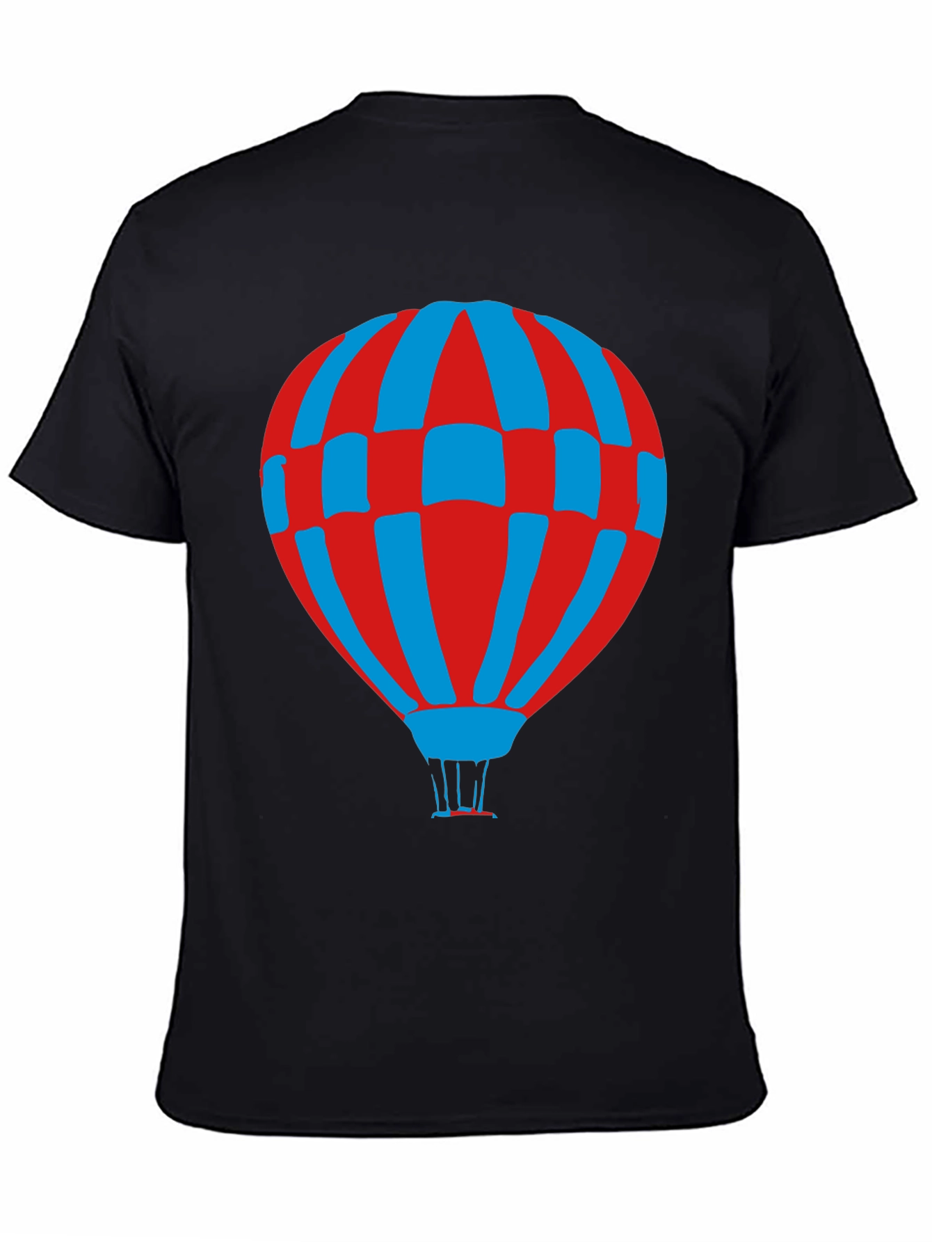 Retro Hot Air Balloon Graphic Tee - Black