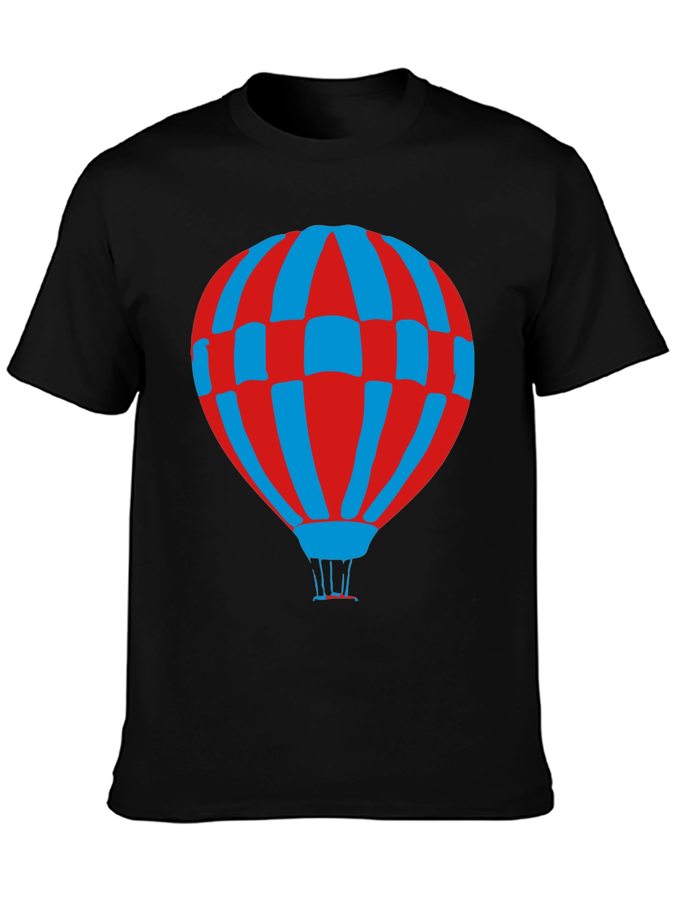 Retro Hot Air Balloon Graphic Tee - Black